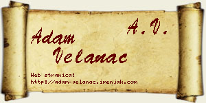 Adam Velanac vizit kartica